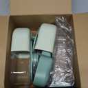 Lemtrflo Hanging Automatic Food and Water Dispenser, Gravity Rabbit Feeder Set, Cage Cat and Bunny Food Bowl (Cage Grid Spacing Over 1.2'') (Green)