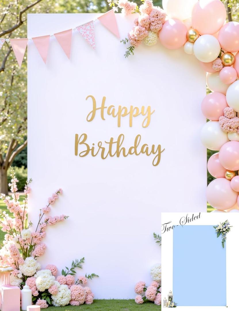 Square Arch Backdrop Cover, 6.6FT x 4FT White Blue Stretchy Spandex Fitted Square Arch Stand Cover for Birthday Party Wedding Ceremony Banquet Photo Decoration