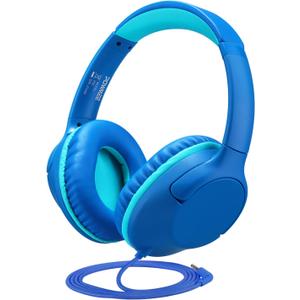 P20 Kids Headphones for School, Kids/Teens/Boys/Girls with Safe 94dB Volume Limited, 3.5mm Jack Wired Cord Over-Ear for Fire Tablets/Travel/PC/Phones(Blue)