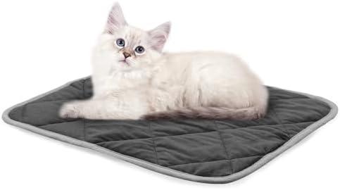 NWK Self Warming Thermal Pet Mat for Dogs and Cats, Body Heat Reflecting Cat Bed Mat, Washable, for Sofa & Crate & Kennel & Car Seat (Obsidian Black, Small (20'' X 16'' X 0.4''))