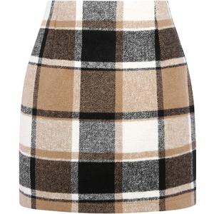 Plaid Skirts for Women, Pencil Mini Skirts for Women High Waist Bodycon Christmas Holiday Fall Winter Skirts 2026 Trendy (S)