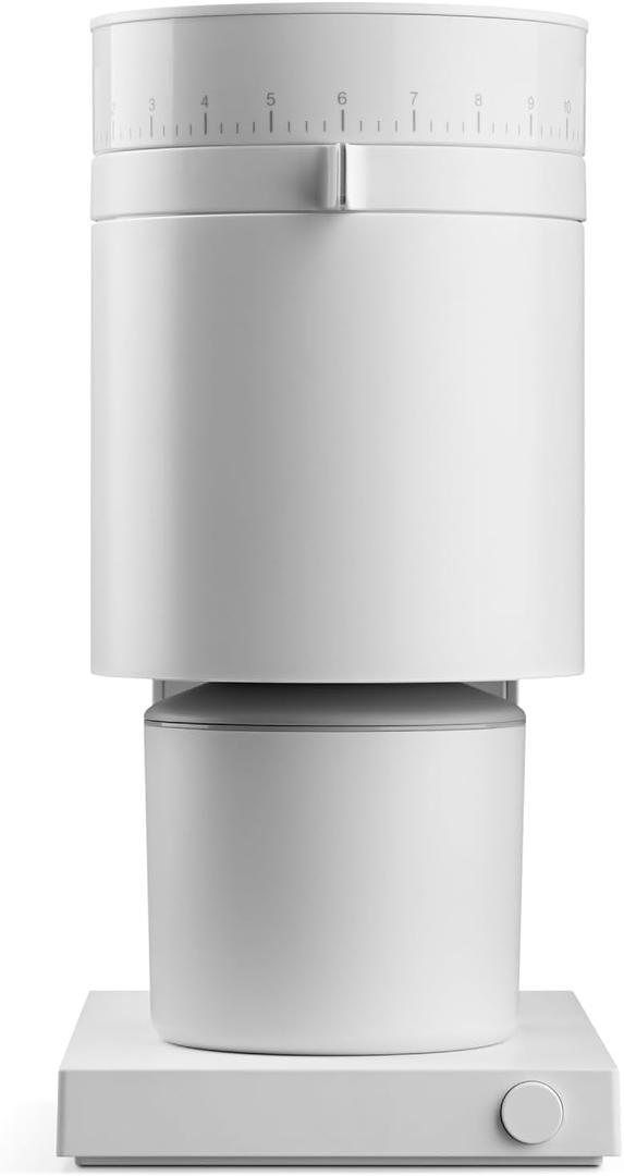 Fellow Opus Conical Burr Coffee Grinder - Espresso Grinder with 41 Settings for Espresso, Drip, French Press, & Cold Brew - Matte White