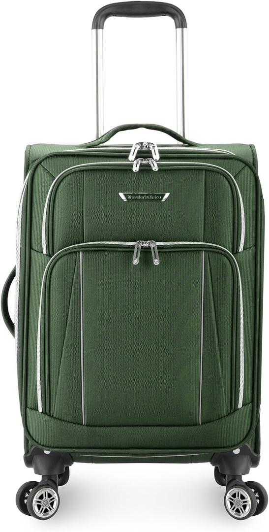 Traveler's Choice Lares Softside Expandable Luggage with Spinner Wheels, Green, TC08118E22 Carry-On 22-Inch