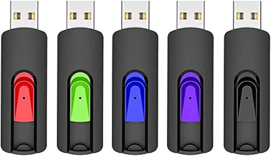 RAOYI 5 Pack 64GB USB Flash Drive, USB 2.0 Memory Stick Thumb Drives Jump Drive Pen Drive for PC Laptop Computer - 64G Multipack (5 Mixed Colors)