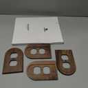 DoubleFill 4 Pcs Walnut Wood Light Switch Cover Brown Outlet Covers Wall Plate Decorative Boho Plug Plate Vintage Rustic Contemporary Interior Room Home Decor (13 * 8.2cm,Arch Double Hole)
