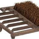 MyGift Boot Brush Scraper Outdoor, Heavy Duty Cast Iron Shoe Scraper Mat, Boot Dirt Cleaner Brush, Vintage Rustic Black Angled, Dark Brown