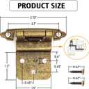 3/8" Inset Antique Brass Cabinet Door Hinges, 20 Pack (10 Pairs) Self Closing Kitchen Cabinet Hinge Hardware for Cabinet Doors
