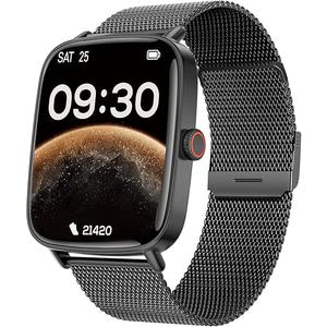 TOOBUR Smart Watch for Women, Android and iOS Phones Compatible, Fitness Tracker, Running Step Counter Smartwatch, Sleep/Heart Rate Monitor Health Watch, Answer/Make Calls, IP68 Waterproof, Black