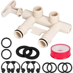 7129871 Water Softener Bypass Valve Threaded Adapter Kit, Water Softener Parts, Replaces WS15X10012, 3437, 3437299 and 42-3437, Compatible with Kenmore, GE, Whirlpool, Morton, NorthStar, EcoWater