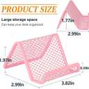 Business Card Holder for Desk, Office Desktop Business Card Display Holder, Mesh Business Card Holder, Desk Accessories for Women and Men, Pink(6 Pack)