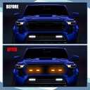 4PCS LED Grille Lights, Bright Amber LED Grill Lights with Wiring Harness, Waterproof Front Grill Trim Lamps, Vehicle Exterior Grille Lamps Replacement for 2016-2019 Tacoma TRD PRO Front Grille