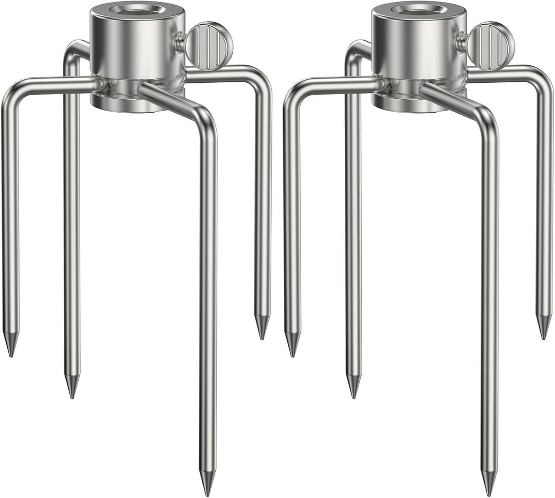 Onlyfire 6007 Stainless Steel Grill Rotisserie Meat Forks(1-Pair)- Only Fits 5/16" Square Spit Rods