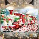 Christmas Backdrop Photography Background Train Snowman 71x43 Inch Winter Holiday Season Family Party Birthday Glitter Merry Xmas Decoration Photo Booth Prop