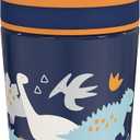 Zak Designs Kelso Toddler Cups For Travel or At Home, 12oz Vacuum Insulated Stainless Steel Sippy Cup With Leak-Proof Design is Perfect For Kids (Zaksaurus)