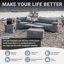 KingCamp Double Inflatable Couch for Camping, Portable Foldable Eco-Friendly Reach-Certified PVC Liner Air Lounger 2-Person Blow Up Sofa with Foot Pump, Pegs, Repair Kit & Removable Cover, Full