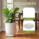 Briwooody 2 Pcs Tall Planter 15" Large Round Plastic Plant Pots with Drainage Hole and Tray White Modern Planter for Indoor Outdoor Plants Home Office Kitchen Bedroom Living Room Porch Patio Decor, 15 x 12.6 Inch