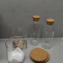 KIVY Glass Detergent Dispenser Container Set of 4 [INCL Labels] Large Glass jars for Laundry Room Organization Decor - Laundry soap dispenser for liquid detergent dispenser - Fabric softener dispenser