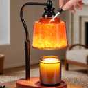 3-in-1 Candle Warmer Lamp with Timer Dimmable, Himalayan Salt Lamp & Passive Diffuser, Gifts for Women, House Warming Gifts New Home Decor, Wax Melt Warmer for Jar Candles (Black)