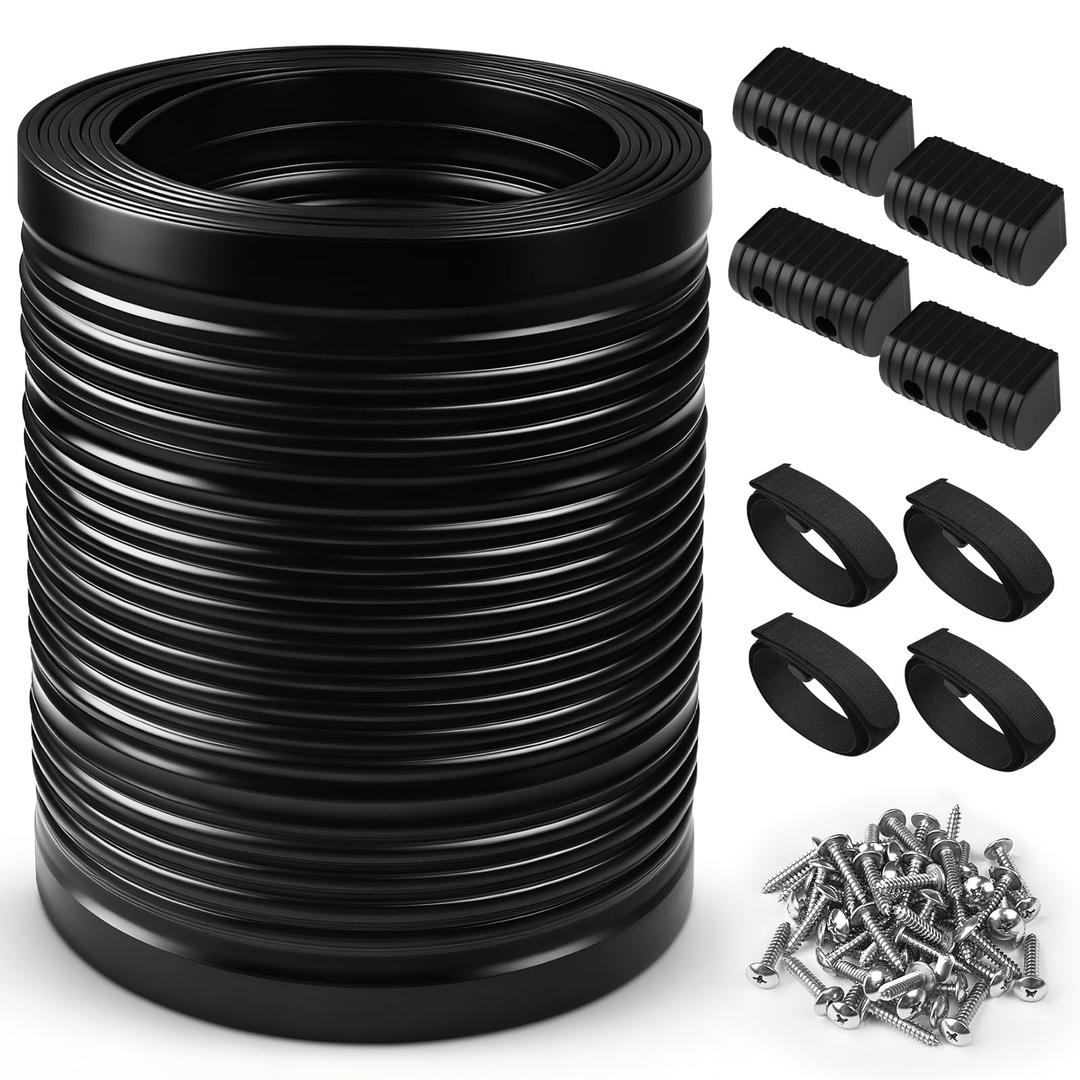 SUPOWER Bunk Wrap Kit Roll 24ft with Endcaps for Boat Trailer, 2"x4" Waterproof PE Synthetic Bunk Cover Replaces Carpet, Black