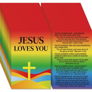 240pcs Christian Valentines Card Gospel Tracts Religious St. Valentine Romans Road Salvation Tracts Serenity Catholic Prayer Jesus Loves You Bible Cards for Evangelism (Jesus Loves you 1)