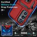 Janmitta Compatible with Samsung Galaxy A35 5G Case Built in Slide Camera Lens Cover+Screen Protector+Finger Ring Holder Kickstand,Heavy Duty Shockproof Full Body Phone Cover,2024 Red