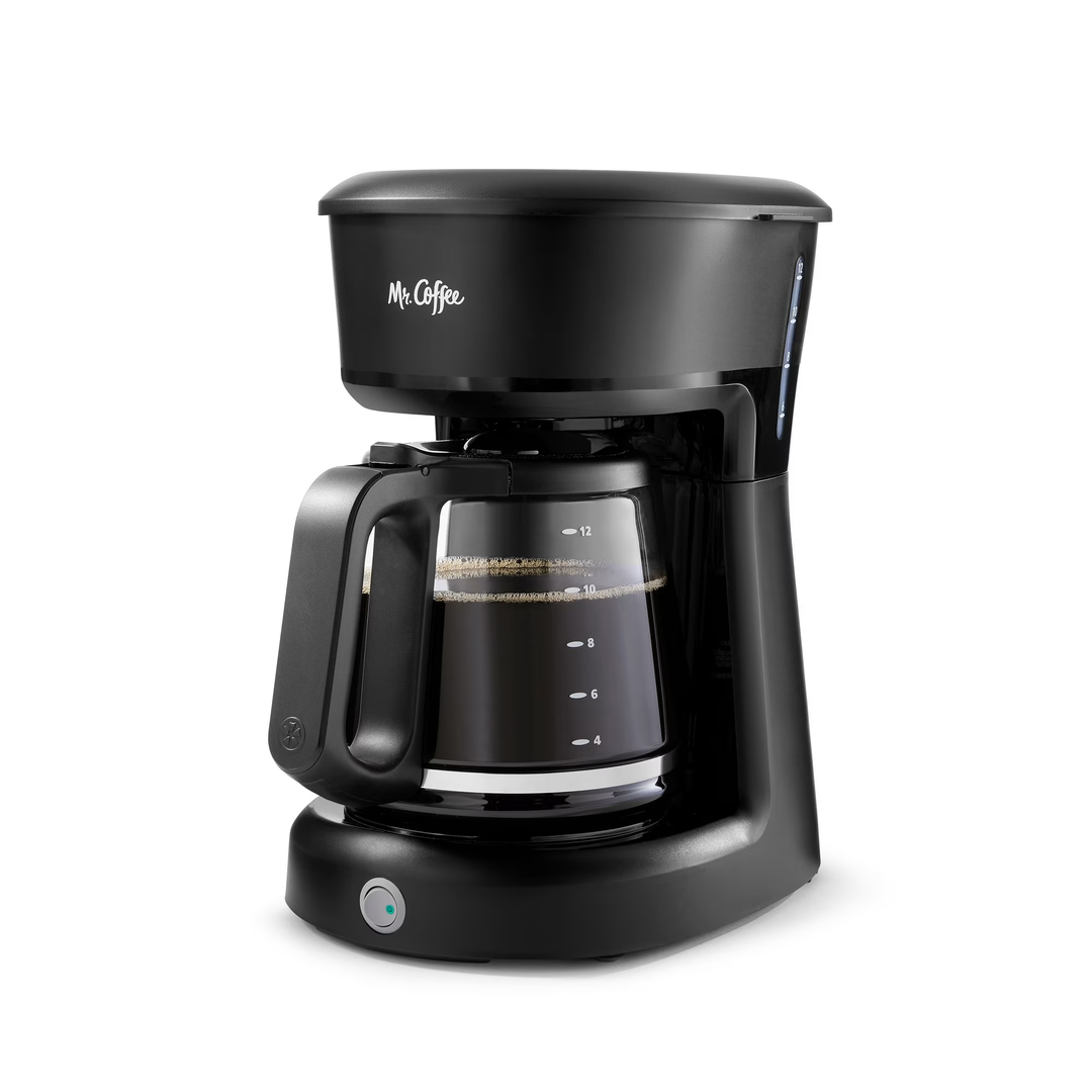 Mr. Coffee 12-Cup Switch Coffee Maker Black: Electric Drip Coffee Machine, 60 oz Capacity, Dishwasher-Safe Parts