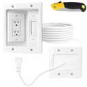 in-Wall TV Cable Management Kit with Recessed Dual AC Outlet, 9FT Extension Cord & Brush Wall Plate, TV Wire Hider for Wall Mounted TV, Power & Low Voltage Cable Concealer (2AC)