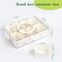 Patent Design Ribbed Snackle Box Container Snack Container Divided Serving Tray with Lid and Handle, 8 Divider Portable Snacklebox for Travel Beach for Charcuterie Veggie Fruit Candy,1 Pack (White)