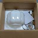 Milk Glass Ceiling Light Fixture - Antique Brass Semi Flush Mount Pendant Light for Kitchen, Hallway, and Bedroom (White, 9 inch)