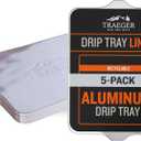 Traeger Grills BAC507 5-Pack Aluminum Drip Tray Liners  Disposable, Heat-Resistant Grill Accessory, Fits Pro 575, Pro 22, Elite 22, 22in x 15.5in