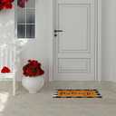 Fabbay 2 Pcs Valentines Day Doormat Welcome Heart Door Mat Black and White Checkered Mat Buffalo Plaid Rug with Rubber Non Slip Backing Rug for Home Kitchen Entrance Front Door Outdoor