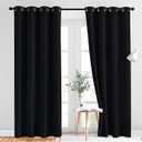 NICETOWN Black Out Curtains For Bedroom 84 Inches Long Light Reducing Thermal Insulated Solid Grommet Curtains/Panels/Drapes For Living Room (Set Of 2, W52 X L84)