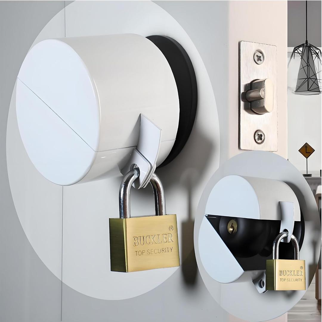 Door Knob Lock Cover & Door Knob Cover Lock Dementia Safety Locks for Knob Lock & Door Padlock, Door Knob Lockout Device for Dementia Locks for Doors,White Padlock Anti-Kickout