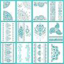 Outus 12 Pcs 8.3 x 11.7 Inch Mandala Stencils for Painting Templates Flower Stencils Mandala Reusable Rectangle Stencil for Wood Floor Drawing Craft DIY Wall Tile Furniture Decoration
