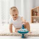 Humming Top Tin Spinning Top for Baby 18 Months and up, Classic Retro Toys for Toddler, Pump Spinner with Base, Parade Fun 7.9 Large Size