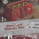 ZOBER Large Christmas Ornament Storage Box - Stores 128 3" Ornaments, With Dividers - Ornament Organizer Storage Box, Durable Christmas Containers Holder - Extra Pockets, Dual Zipper - Red