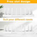 MinBoo Bamboo Expandable Pot Lid Organizer, Pot and Pan Organizer Drawer Organizer for Pot Lids, Adjustable Dividers for Kitchen Cabinet Organizers and Storage,White,Small