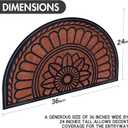 Mibao Half Round Door Mat, Non-Slip Welcome Entrance Way Mat, Durable Rubber Door Mats, Low-Profile Heavy Duty Doormat, Half Circle Mats for Garage, Patio, High Traffic Areas, 23.5" x 35.5", Maroon, 1'11" x 2'11"