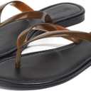 Flip Flops for Women Jelly Slim Thong Sandals Minimalist Essentials Flat Sandals Summer Beach Travel Walking Slides with Vegan Leather (7, Brown)