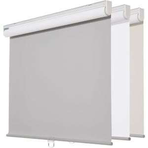 Persilux Cordless Window Shades Blinds (31" W x 72" H, Light Grey) 100% Blackout Roller Shades UV Protection Thermal Insulated Energy Saving Roller Window Shades for Home and Office