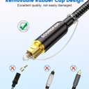 Digital Optical Audio Cable 3ft/1M- Cotton Braided Toslink Fiber Optic Cable for Sound Bar, TV, Home Theater, PS4, Blu-Ray Player & More (Black)