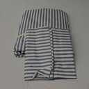 JELLYMONI 100% Natural Cotton 3pcs Striped Duvet Cover Sets,White Duvet Cover with Grayish Blue Stripes Pattern Printed Comforter Cover,with Zipper Closure & Corner Ties(Full Size) (Full(80"90"), 1602)
