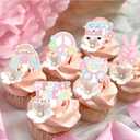 2 x Ercadio 36 Pack Hippie Party Cupcake Toppers Glitter Peace Sign Cupcake Picks Peace and Love Dove Rainbow Cupcake Toppers for 60s Hippie Retro Theme Party Cake Decoration Supplies