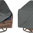 Patio Chair Covers, Waterproof Outdoor Chair Covers for Swivel Patio Chairs 2 Pack, Heavy Duty 600D Patio Furniture Covers, UV & Fade Resistant Weatherproof Outdoor Furniture Protector,Grey