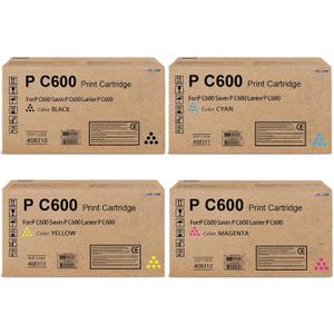 P C600 PC600 Toner Cartridge High Yeild Compatible for Ricoh P C600 PC600 408310 408311 408312 408313 Toner Cartridges Replacement for Ricoh Savin Lanier P C600 PC600 Printer