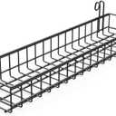 ANZOME Wire Wall Basket, Grid Basket with Hooks, Wall Mounted Organizer for Wall Grid, Kitchen Organizer, Wire Storage Shelf Rack for Home Supplies, Wall Decoration(Black)