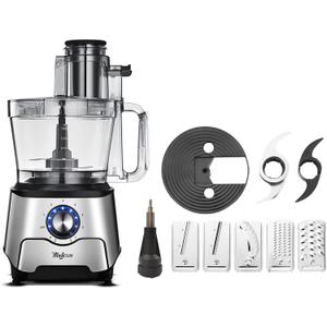 14 Cup Food Processor - 1000W Motor, Storage Drawer for Blades, 7 Speeds, XL Bowl & Large Feed Chute, French Fry Cutter, Chop Slice Shred & Mix for Vegetables, Cheese & Meat, Family Meals