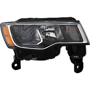 For Jeep Grand Cherokee Headlight Lamp 2017 2018 2019 2020 2021 Halogen Chrome Trim Passenger Right Side