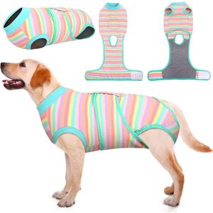 Kuoser Recovery Suit for Dogs Cats After Surgery, Professional Pet Recovery Shirt Dog Abdominal Wounds Bandages, Substitute E-Collar & Cone,Prevent Licking Dog Onesies Pet Surgery Recovery Suit (Large (Back:16.1-20.1'', Weight:23-48 LB))