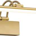 KDG LED Cordless Wall Picture Light with Remote, 5200mAh Rechargeable Dimmable Art Lighting, Adjustable Swing Arm, Picture Frame Light for Gallery, Living Room, Hallway, 16.3 inch, Bronze